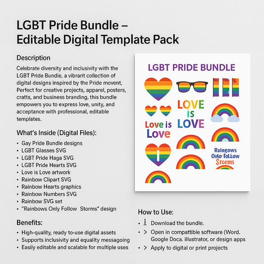 LGBT Pride Bundle – Editable Digital Template Pack