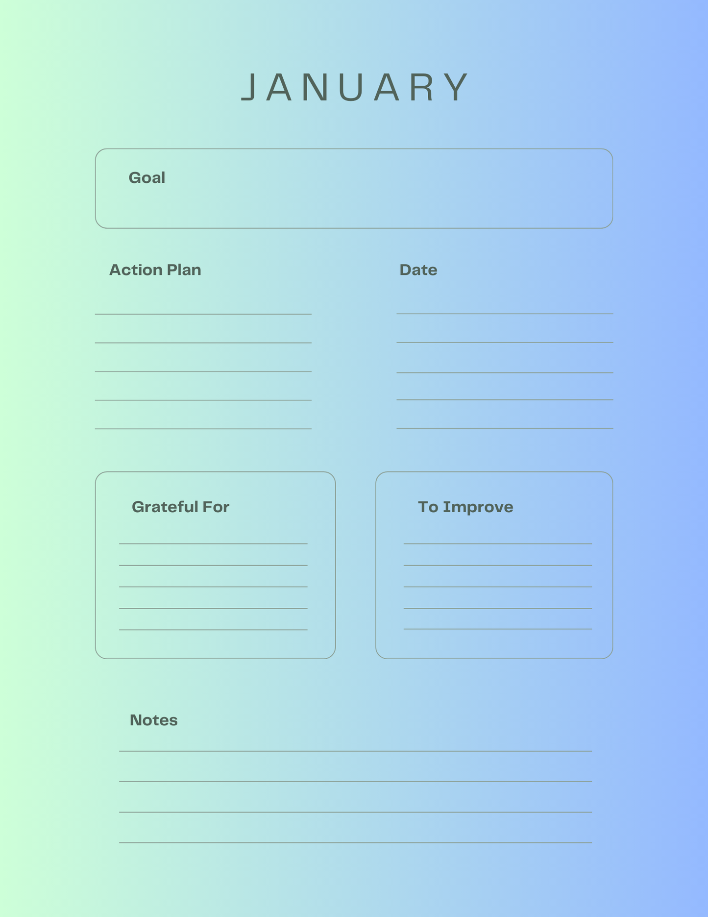 2025 Yearly Planner – Calendar, Monthly Budget & Goal Action Pages