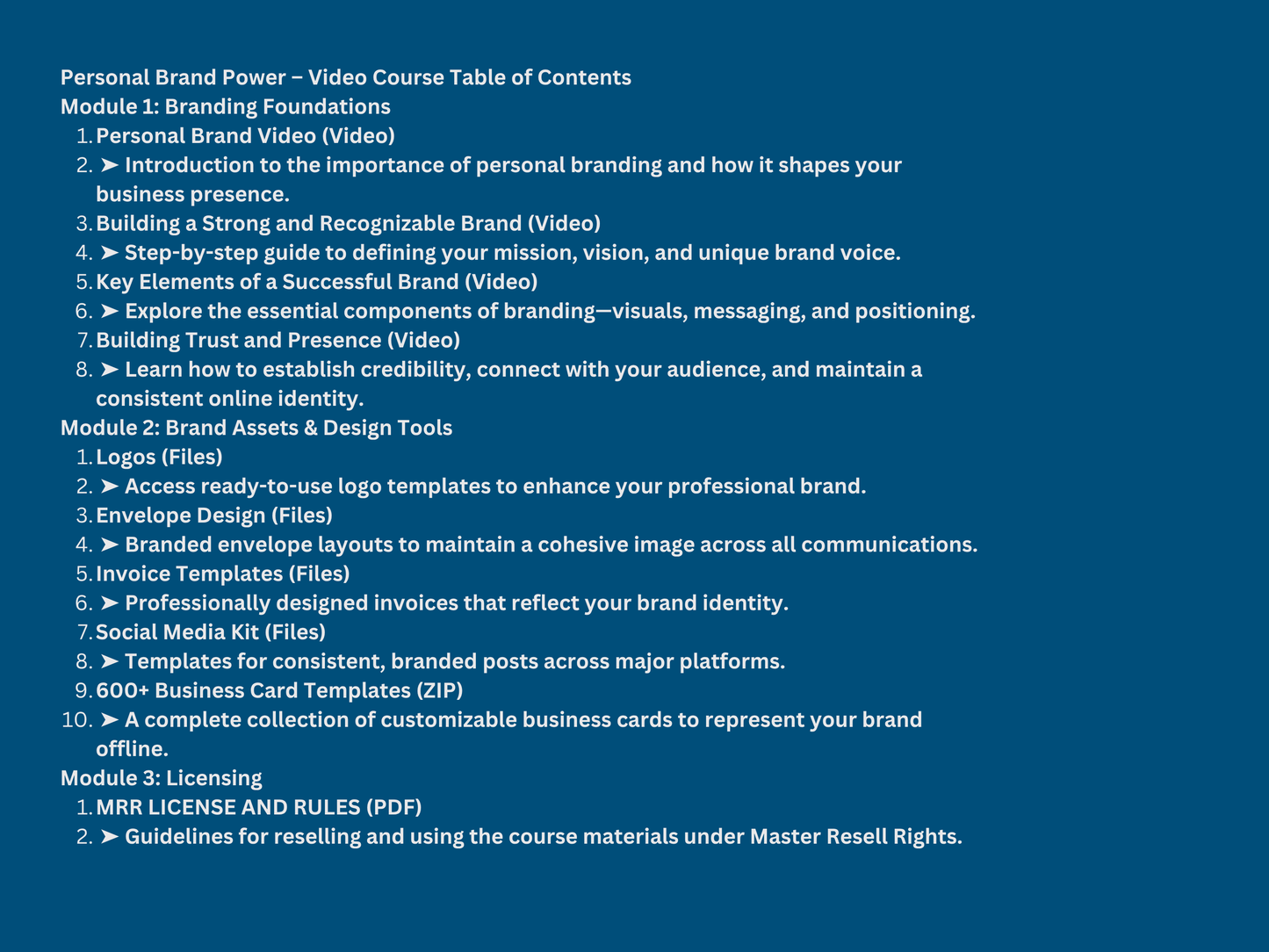 Personal Brand Power Course