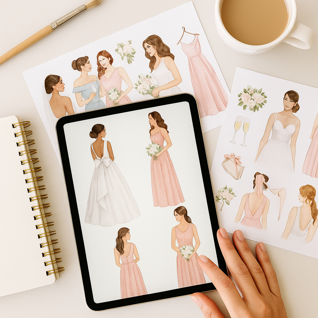 Bridal Party Bundle – Wedding Clipart & Illustration Pack