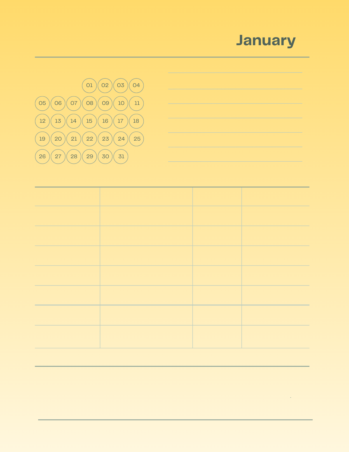 2025 Yearly Planner – Calendar, Monthly Budget & Goal Action Pages