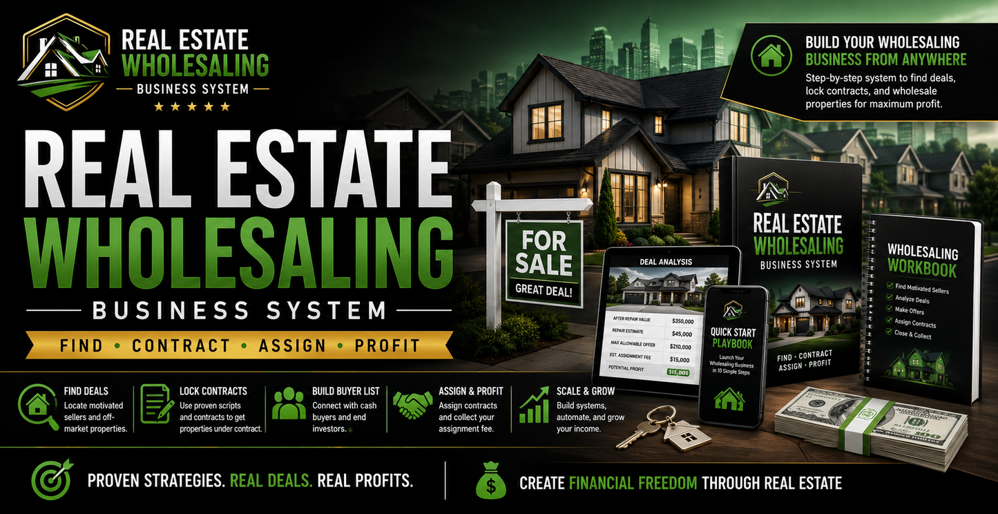 Real Estate Wholesaling Business System