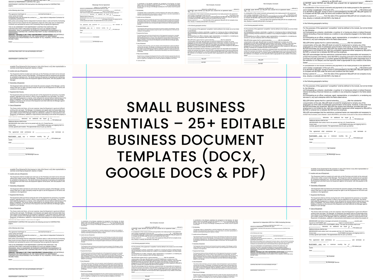 Small Business Essentials – 25+ Editable Business Document Templates (DOCX, Google Docs & PDF)