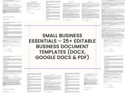 Small Business Essentials – 25+ Editable Business Document Templates (DOCX, Google Docs & PDF)